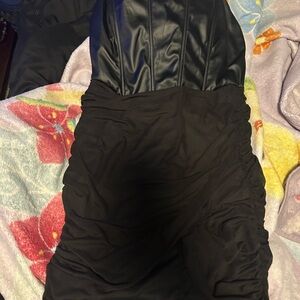 Black Strapless Corset Dress